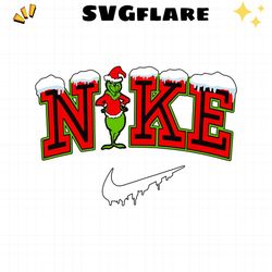 vintage nike logo grinch merry christmas svg cricut file