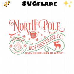 retro north pole hot chocolate svg