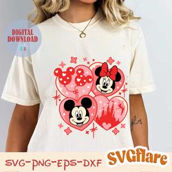 mickey and minnie valentines balloon castle svg