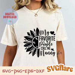 my favorite people call me nanny svg, nanny svg, nana shirt svg, nanny sublimation file, instant download, cricut, silho