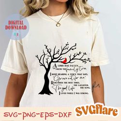 a limb has fallen svg, red cardinal svg file, memorial svg, remembrance svg, family tree svg, farmhouse sign, cricut & s