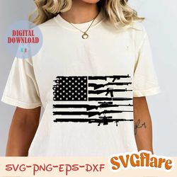 american gun flag svg, guns us flag svg, patriotic svg, distressed flag svg, military svg, cut files, cricut, silhouette