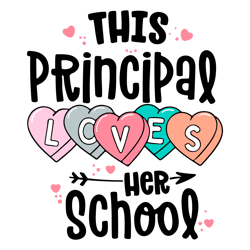 This Principal Loves Her School Svg Png, Layered Valentine Teacher Svg, Principal Svg, Teachers Day Svg Files For Cric