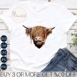 Highland Cow PNG, Files for Sublimation, Highland cow Png, Highland Cow Tongue Out, Cow Png, Farm Cow png, highland Cow