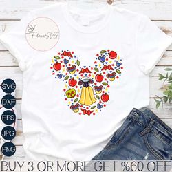 snow white png doodle, snow white clipart, princess mouse ears png sublimation, instant download