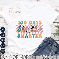 100 DAYS SMARTER RETRO SVG PNG, 100 Days Of School Png Svg