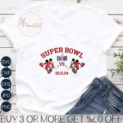 Mickey Mouse 49ers Vs Chiefs Super Bowl LVIII PNG