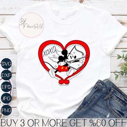 Mouse Heart Valentine Mickey Xoxo SVG