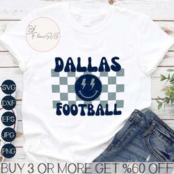 Retro Dallas Football Smile Face Svg Digital Download