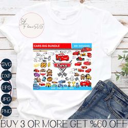cars svg bundle, cars svg, lightning mcqueen svg, cars png clipart, for cars shirt or birthday, lightning mcqueen silhou