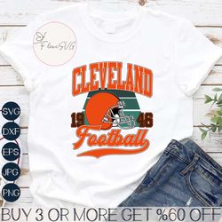 Retro Cleveland 1946 Football Svg Digital Download