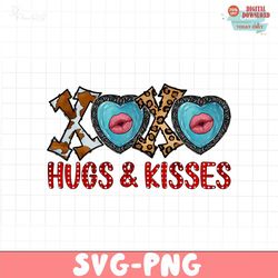 Hug and kisses xoxo png, Retro Valentine Png