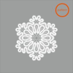 Bobbin lace Napkin Snowflake Pattern PDF D - 9 "