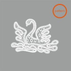 Bobbin lace Swan Pattern Lace souvenir Printable pattern
