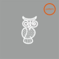 Bobbin lace Owl pattern 1 PDF file Instant download
