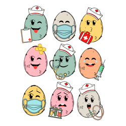 Cute Easter Eggs RN Nurse SVG