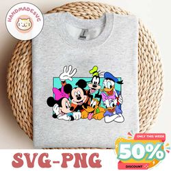 mickey mouse friends, svg, pdf, png, mickey mouse, minnie mouse, donald duck, daisy duck, goofy, pluto
