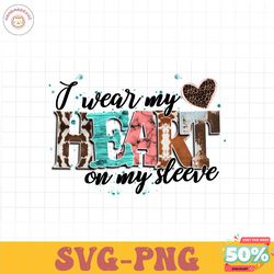 I wear my heart on my sleeve PNG file,Retro Valentine Png
