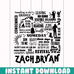 zach bryan country music tracklist svg