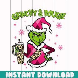 Grinchy And Bougie PNG, Christmas Png, Leopard Grinchmas Png, Grinchmas Character Png, Merry Christmas Png, Christmas Pi