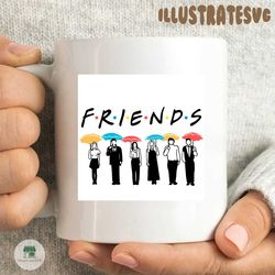 friends svg, trending svg, rachel monica phoebe chandler joey ross svg, friends with umbrellas