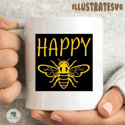 be happy with bee svg, trending svg, happy svg, bee svg, yellow svg, be happy svg