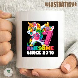 awesome since 2014 unicorn svg, birthday svg, birthday unicorn svg