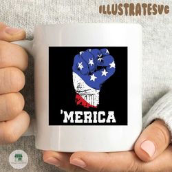 merica america flag on hand svg, independence svg, merica hand svg