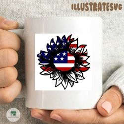 american flag sunflower svg, sunflower flag svg, american flag svg, military svg, memorial day svg, 4th of july svg, independence day svg