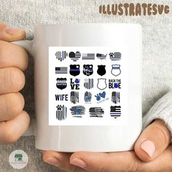 thin blue line svg bundle, thin blue line svg, police svg, back the blue svg, police officer svg, thin blue line flag svg, blue line svg