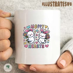 happy easter hearts png,cute & funny easter bunny with egg clipart png