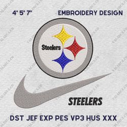 NFL Pittsburgh Steelers, Nike NFL Embroidery Design, NFL Team Embroidery Design, Nike Embroidery Design