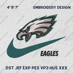 NFL Philadelphia Eagles, Nike NFL Embroidery Design, NFL Team Embroidery Design, Nike Embroidery Design