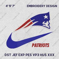 NFL New England Patriots, Nike NFL Embroidery Design, NFL Team Embroidery Design, Nike Embroidery Design