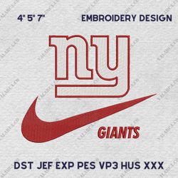 NFL New York Giants, Nike NFL Embroidery Design, NFL Team Embroidery Design, Nike Embroidery Design, Instant Download
