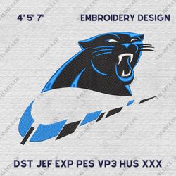 NFL Carolina Panthers, Nike NFL Embroidery Design, NFL Team Embroidery Design, Nike Embroidery Design, Instant Download