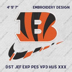 NFL Cincinnati Bengals, Nike NFL Embroidery Design, NFL Team Embroidery Design, Nike Embroidery Design, Instant Download