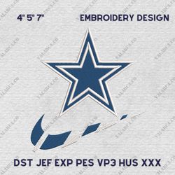 NFL Dallas Cowboys, Nike NFL Embroidery Design, NFL Team Embroidery Design, Nike Embroidery Design, Instant Download