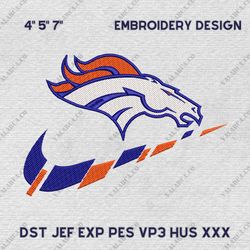 NFL Denver Broncos, Nike NFL Embroidery Design, NFL Team Embroidery Design, Nike Embroidery Design, Instant Download