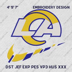 NFL Los Angeles Rams, Nike NFL Embroidery Design, NFL Team Embroidery Design, Nike Embroidery Design, Instant Download