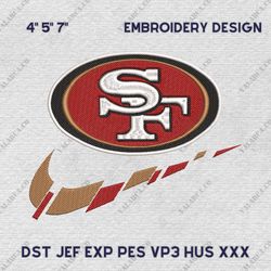NFL San Francisco 49ers, Nike NFL Embroidery Design, NFL Team Embroidery Design, Nike Embroidery Design