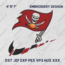 NFL Tampa Bay Buccaneers, Nike NFL Embroidery Design, NFL Team Embroidery Design, Nike Embroidery Design
