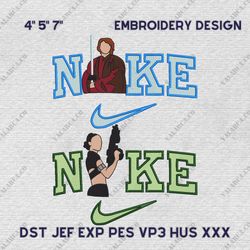 Nike Couple Padme and Anakin Embroidery Design, Star Wars Couple Nike Embroidery, Movie Nike Embroidery File
