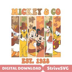 Mickey And Co Est 1928 Thanksgiving PNG Sublimation