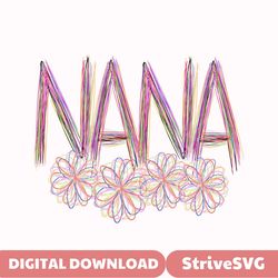 mother's day sublimation, nana png, mother's day png, blessed nana png, mother's day printable, colorful nana png