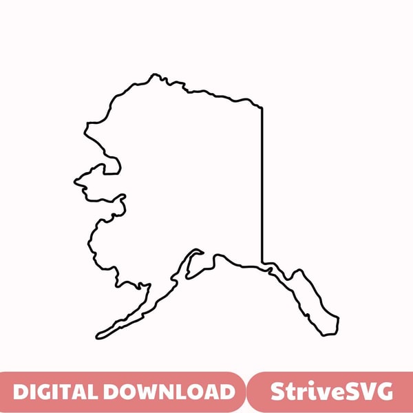 Alaska File Alaska Outline SVG Files | Alaska Cut Files | United States | Inspire ...