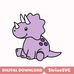 Baby Dinosaur Layered SVG cut file for Cricut Silhouette Cute Stegosaurus Dino Clipart PNG Jurassic Animal Toddler Boy S