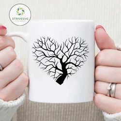 heart tree svg, tree of life svg, tree roots svg, tree clipart, silhouette, file for cricut, love family tree, tree svg