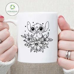 lilo & stitch floral flowers svg,stitch svg,ohana svg, stitch ohana svg, ohana means family cricut cut file digital down