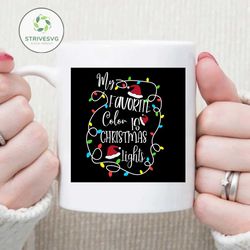 my favorite color is christmas lights funny xmas gift svg, christmas svg, santa hat